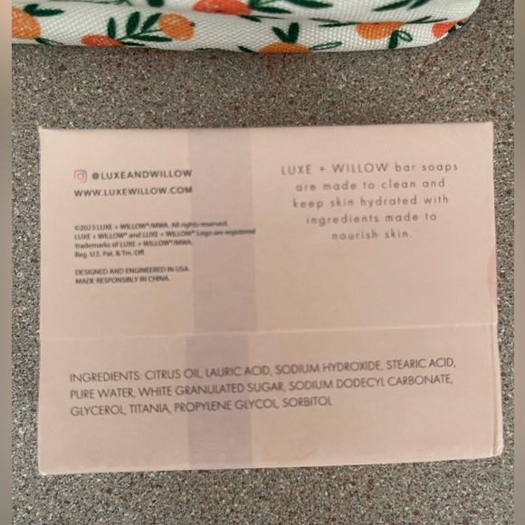 NWT🍊Citrus 2 pack Bar Soap and Cosmetics Bag - Picture 4 of 6